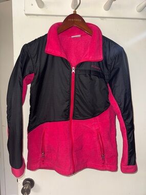Columbia Kids Hot Pink and Black Fleece Puffer Jacket